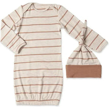 Everly Grey - Maternity and Nursing PJ Pant Set for Mom and Baby, Mocha Stripe, Large Image 2