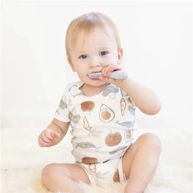 Ezpz - Baby-Led™ Toothbrush, Pewter Image 4