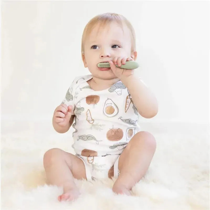 Ezpz - Baby-Led™ Toothbrush + Sensory Tongue Depressor Dual Pack, Sage Image 6