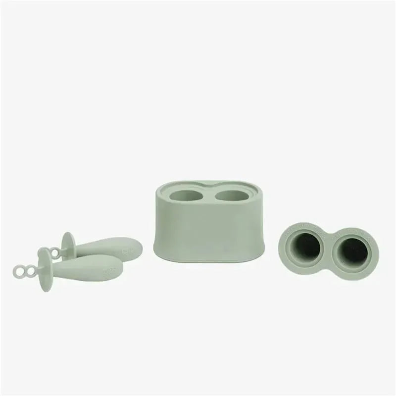 Ezpz - Tiny Popsicle Mold Set with Wands, Sage Green Image 3