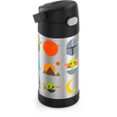 Garrafa térmica - garrafa de palha de 12 onças isolada em aço inoxidável, mandaloriana 