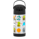 Garrafa térmica - garrafa de palha de 12 onças isolada em aço inoxidável, mandaloriana 