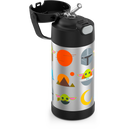 Garrafa térmica - garrafa de palha de 12 onças isolada em aço inoxidável, mandaloriana 