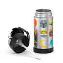 Garrafa térmica - garrafa de palha de 12 onças isolada em aço inoxidável, mandaloriana 