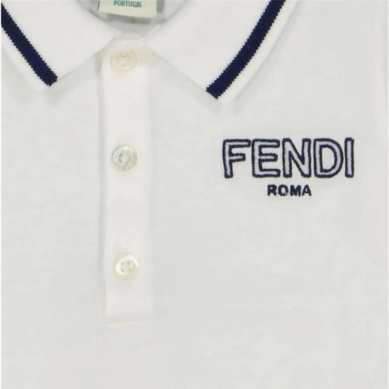 Fendi Baby - Baby Boy Short Sleeve Polo Tee Logo Embroidery Image 3