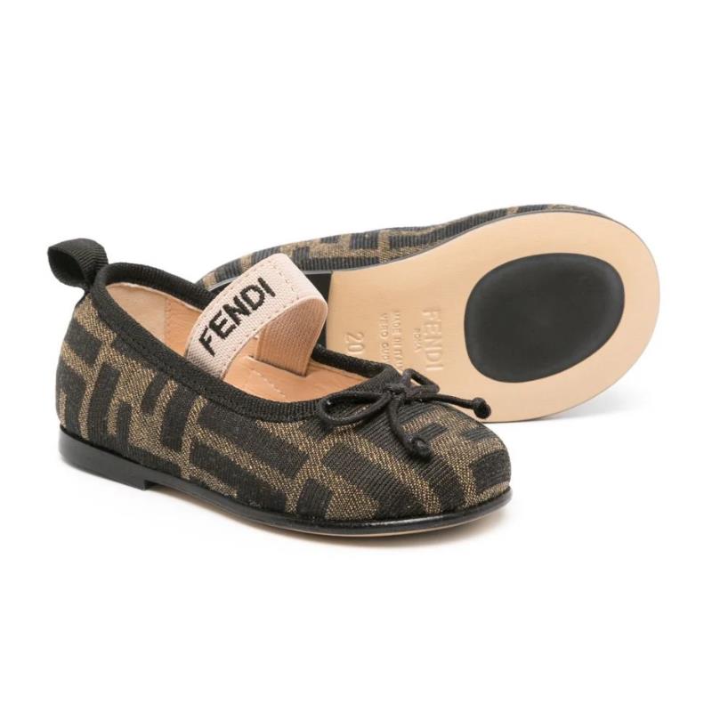 Fendi Baby - Girl Ff Alover Bow Ballerina Shoe Image 3