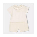 Fendi Baby - Short Sleeve Romper With Logo Beige Image 1