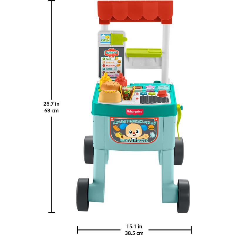 Fisher Price - Baby Learning Toy Laugh & Learn 4-in-1 Snack Cart Walker with 14 Pieces for Toddler  Image 6