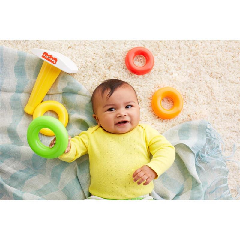 Fisher Price - Baby Stacking Toy Rock-A-Stack, Roly-Poly Base Image 4