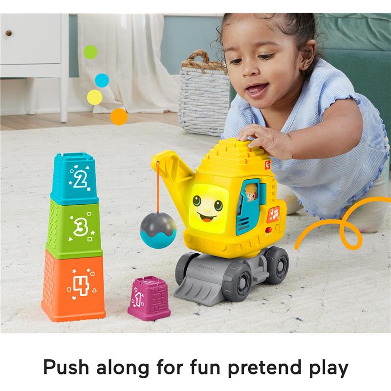 Fisher Price - Baby & Toddler Learning Toy Count & Stack Crane with Blocks Image 4