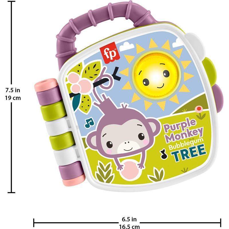Fisher Price - Baby Toy Purple Monkey Musical Storybook with Lights & Sounds Image 5
