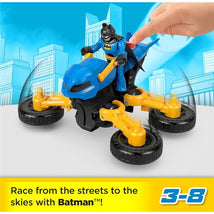 Fisher Price - Imaginext DC Super Friends Batman Toy Poseable Figure & Transforming Batcycle Image 2