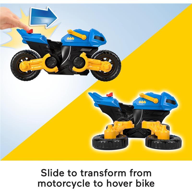 Fisher Price - Imaginext DC Super Friends Batman Toy Poseable Figure & Transforming Batcycle Image 3