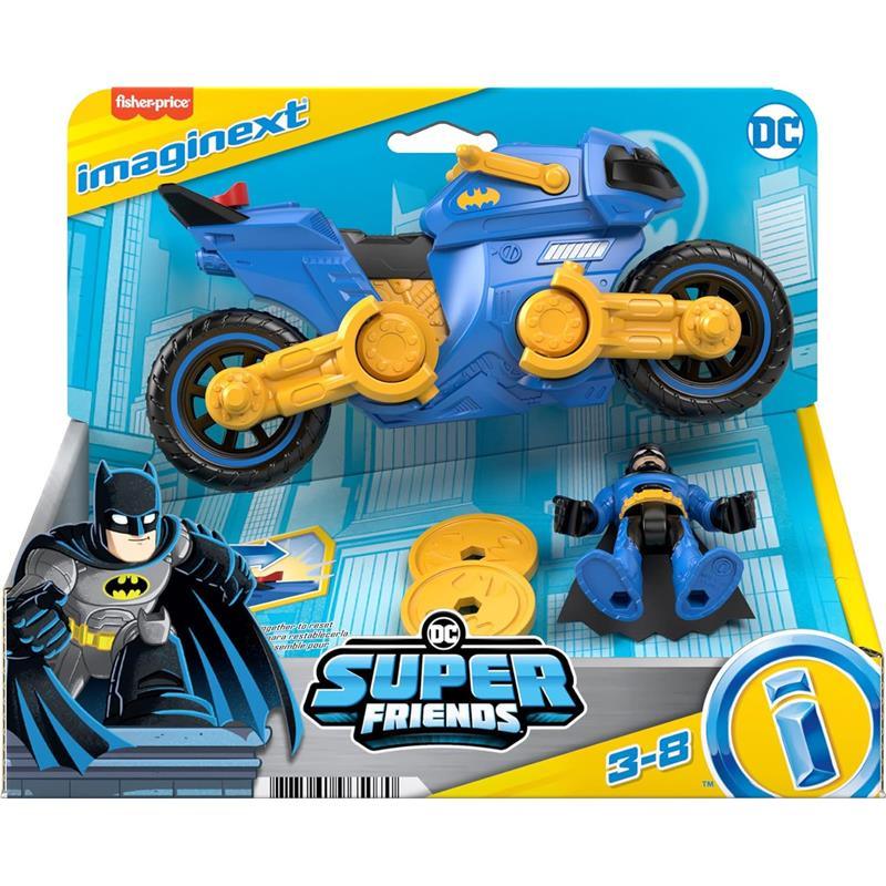 Fisher Price - Imaginext DC Super Friends Batman Toy Poseable Figure & Transforming Batcycle Image 6
