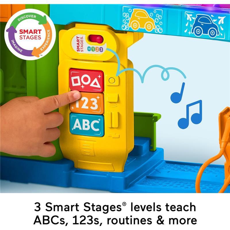 Fisher Price - Little People Toddler Playset Light-Up Learning Garage with Smart Stages, Toy Car & Figures Image 3