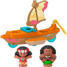 Fisher Price - Little People Toddler Toys Disney Princess Moana & Maui’s Canoe Sail Boat with 2 Figures Image 1
