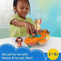 Fisher Price - Little People Toddler Toys Disney Princess Moana & Maui’s Canoe Sail Boat with 2 Figures Image 2
