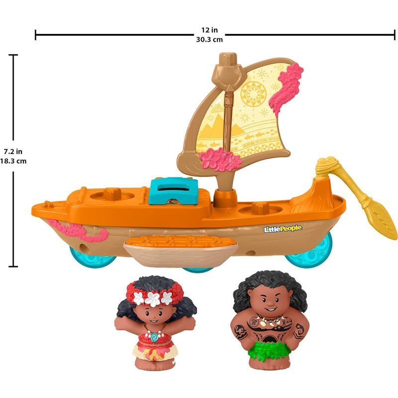 Fisher Price - Little People Toddler Toys Disney Princess Moana & Maui’s Canoe Sail Boat with 2 Figures Image 5