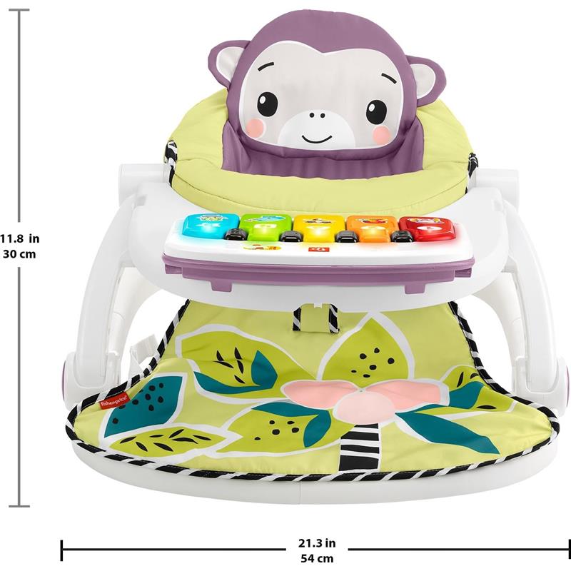 Fisher Price - Portable Baby Chair Kick & Play Deluxe Sit-Me-Up Seat with Piano Learning Toy & Tray Image 7