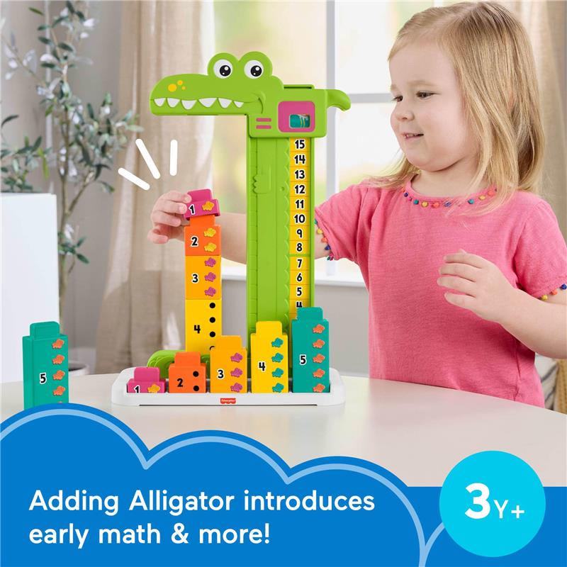 Fisher Price - Preschool Learning Toy Adding Alligator Counting Activity with 10 Stacking Blocks Image 3