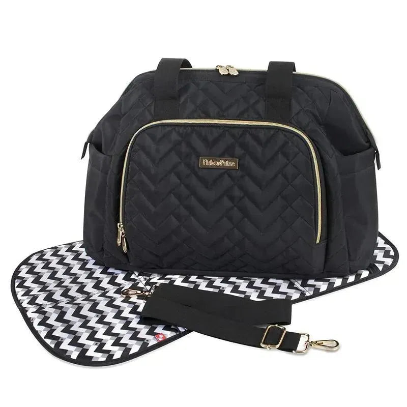 Fisher Price - Quilted Diaper Bag Tote & Convertible Crossbody with Adjustable Strap Image 2