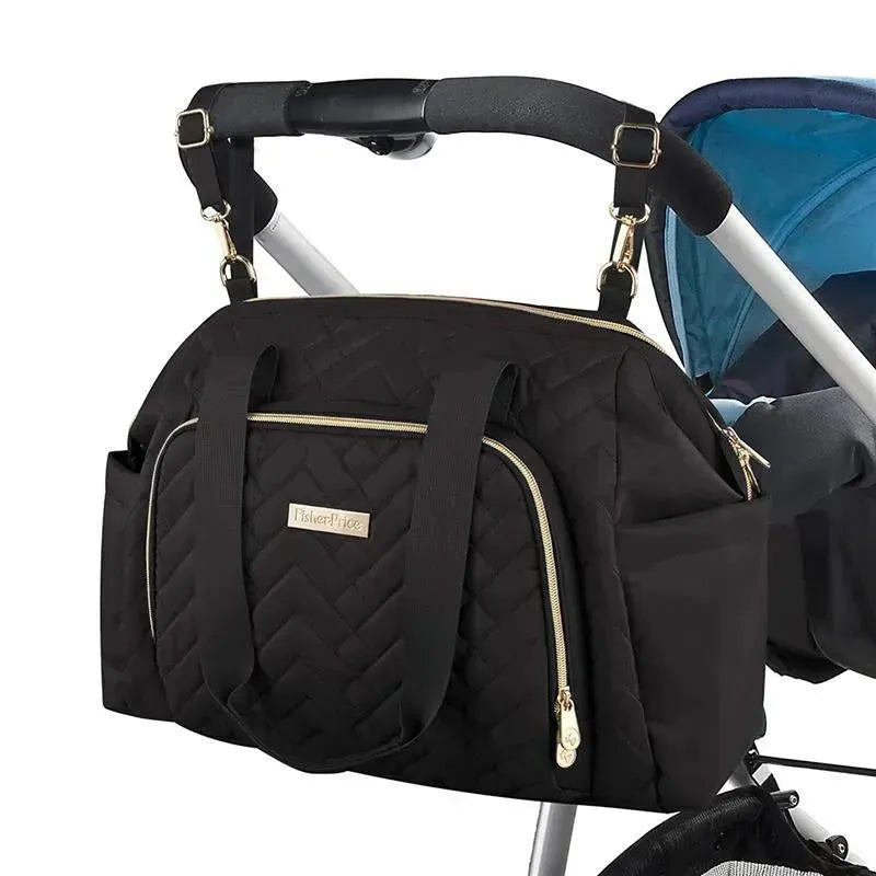 Fisher Price - Quilted Diaper Bag Tote & Convertible Crossbody with Adjustable Strap Image 5
