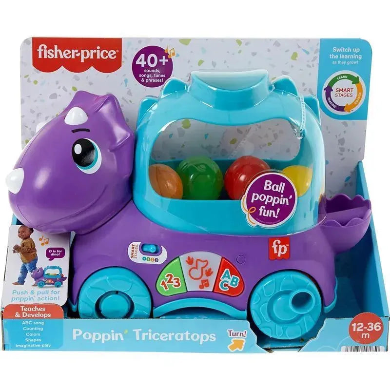 Fisher Price - Toddler Learning Toy Poppin’ Triceratops Dinosaur Pull-Along Ball Popper Image 6