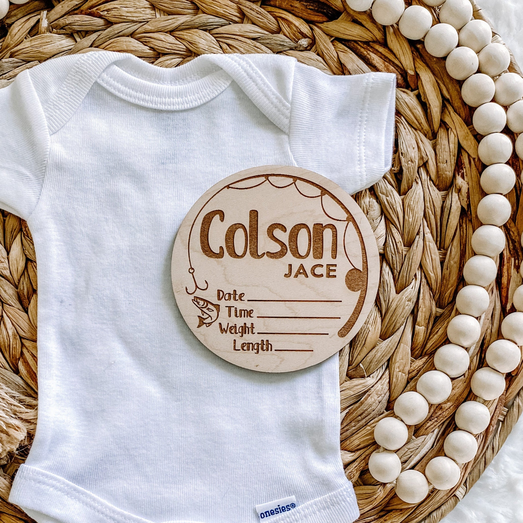 Custom Birth Announcement Stat Disc - Brody Fishing