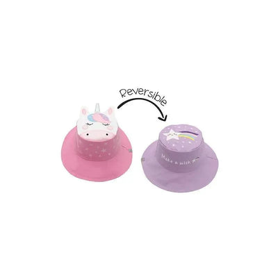 Flap Jack Kids Reversible Kids & Toddler Sun Hat Unicorn/Star Image 1