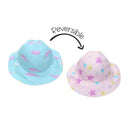 Flapjack Kids - Kids' Reversible Sun Hat, Narwhal/Starfish Image 1