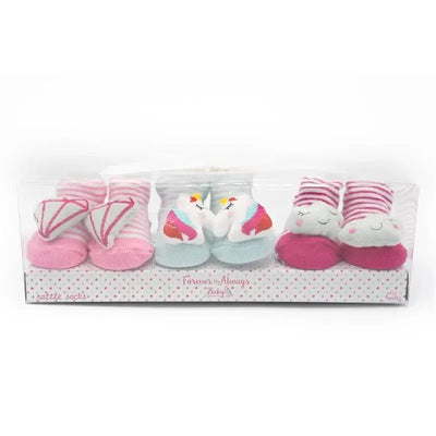  Forever Baby Girls Rattle Socks Unicorn  Image 1