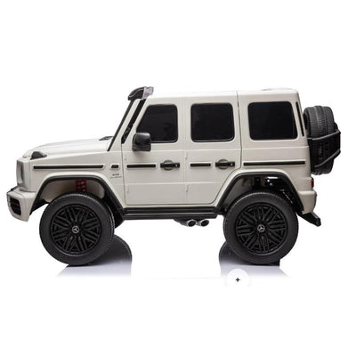 Freddo 12V Mercedes Maybach G650 Landaulet toy car, featuring a white body, black wheels, and realistic detailing.