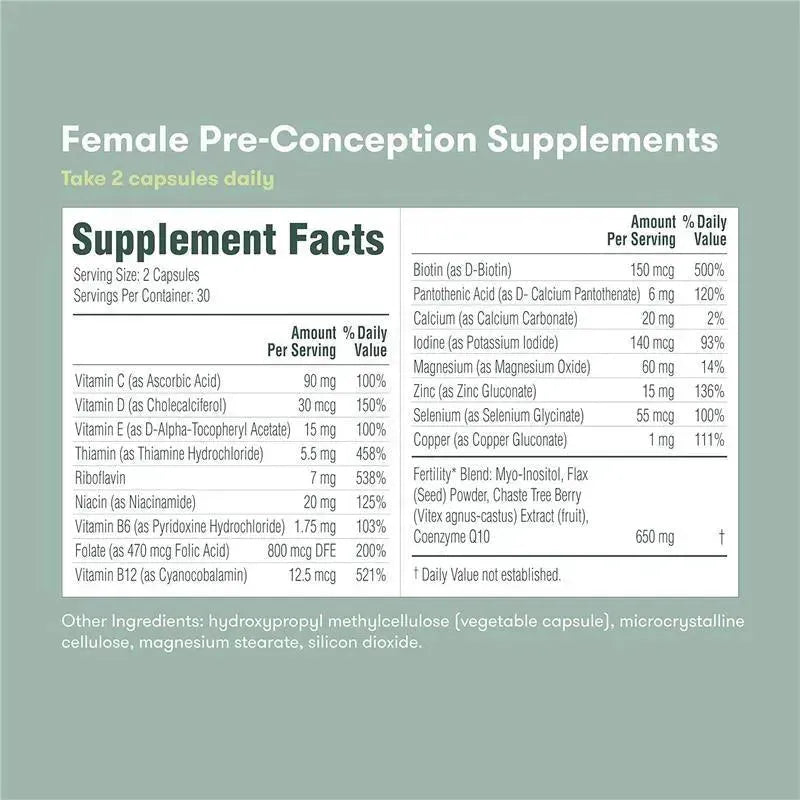 Frida Fertility - 60 Capsules Female Pre-Conception Supplements Image 6