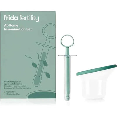 Frida Fertility At-Home Insemination Set includes two applicators and a collection cup, designed for comfortable sperm delivery.
