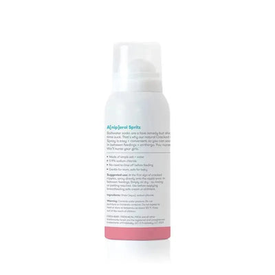 Cracked Nipple Soothing Spray by Frida Mom in a white and pink container, designed for soothing sore nipples during breastfeeding.