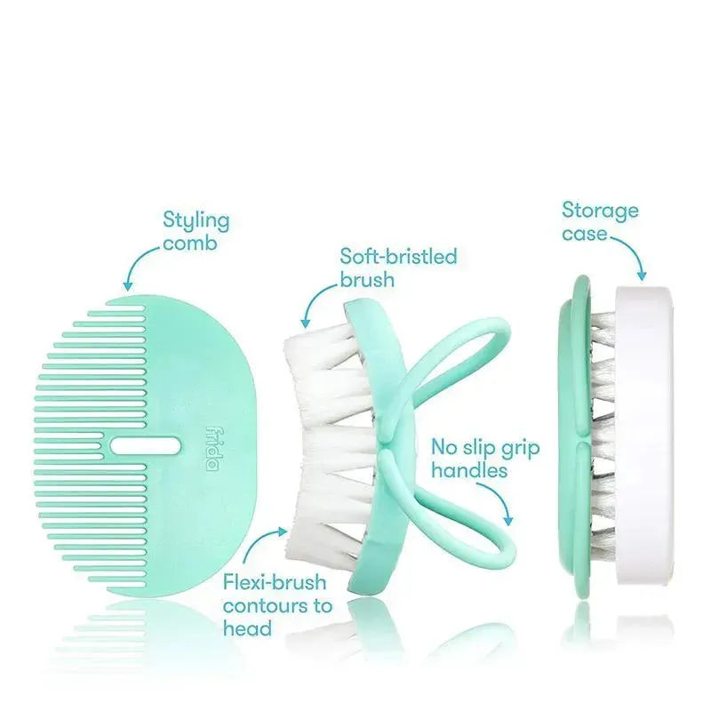 FridaBaby Infant Head-Hugging Hairbrush + Styling Comb Set, Baby Hair Brush Image 15