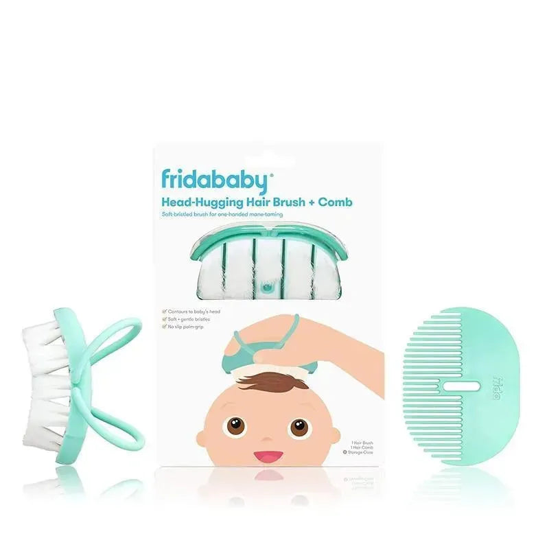 FridaBaby Infant Head-Hugging Hairbrush + Styling Comb Set, Baby Hair Brush Image 1