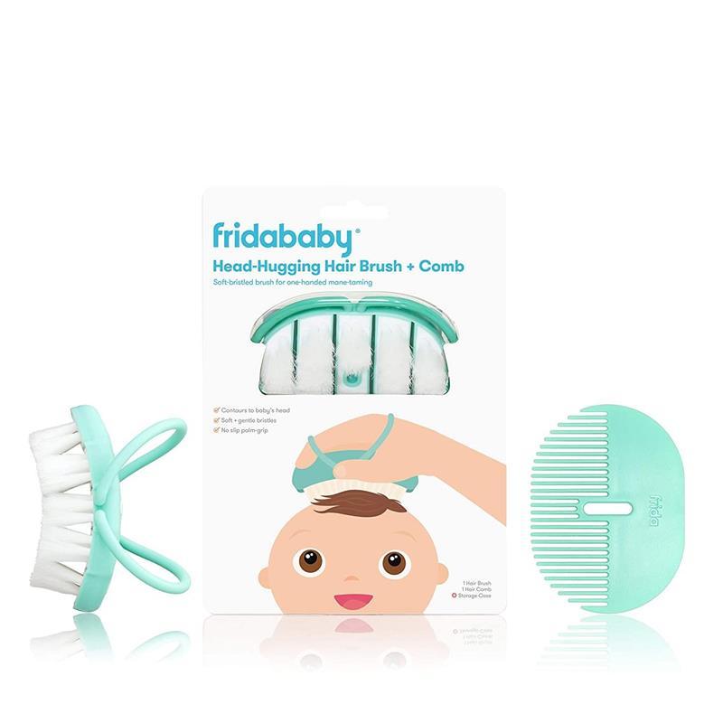 FridaBaby Infant Head-Hugging Hairbrush + Styling Comb Set, Baby Hair Brush Image 3