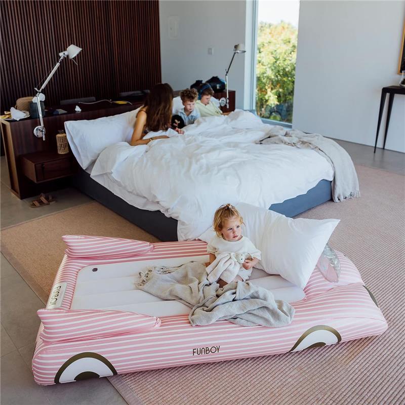 Funboy - Cama e colchão inflável infantil rosa para viagem