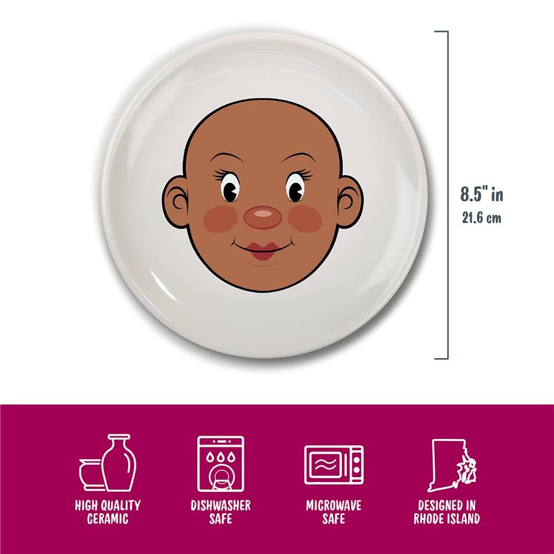 Genuine Fred - Fred Ms. Food Face Dinner Plate for Kids - 8.25” Ceramic Dinnerware Plate Lets Children Create Edible Hairstyles & Accessories - Fun Image 3