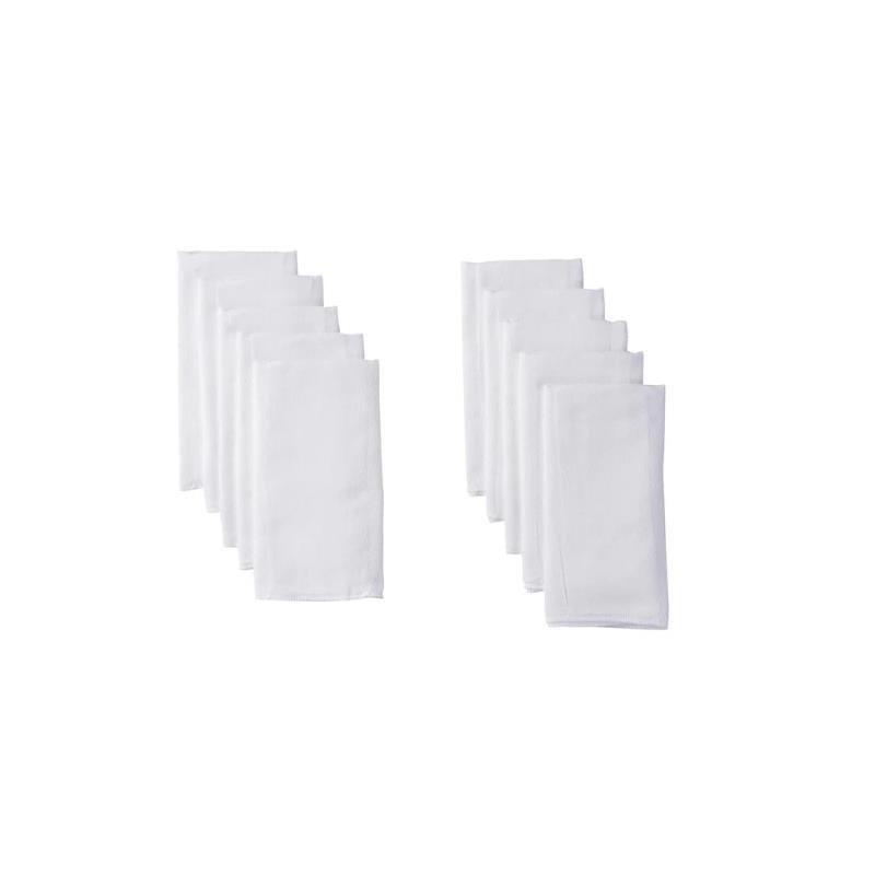 Gerber 10 Pack White Prefold Birdseye Cloth Diapers Image 1