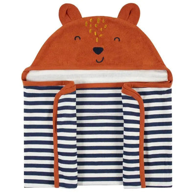 Gerber - 1Pk Terry Hooded Bath Wrap Boy One Size, Fox Image 1
