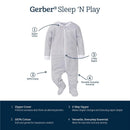Gerber 2Pk Baby 2-Way Zip Textured Sleep 'N Play, Ponies Image 7
