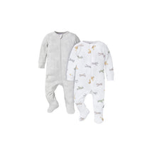Gerber 2Pk Baby 2-Way Zip Thermal Footed Sleep 'N Play, Airplanes Image 1