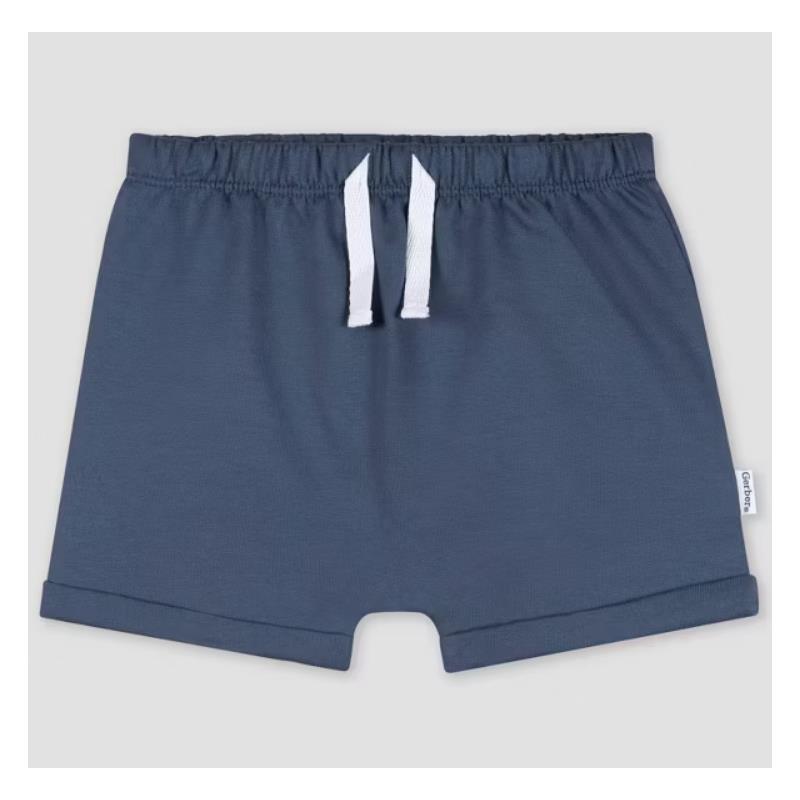 Gerber 2Pk Baby Boy Shorts Grey/Blue, 3/6M Image 3