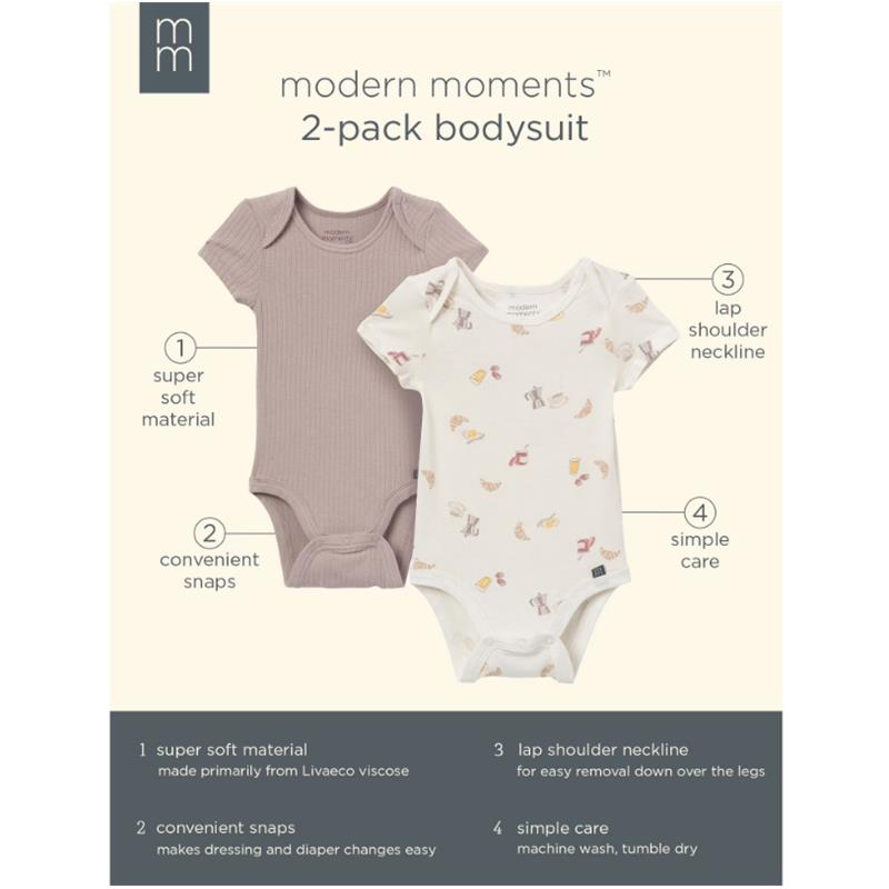 Gerber 2Pk Baby Boys Teal Snails Bodysuits Image 4