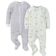 Gerber 2Pk Baby Neutral Ivory French Breakfast Bodysuits Image 1