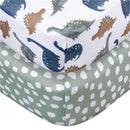 Gerber 2Pk Baby Unisex Knit Crib Sheet, Dino Time, One Size Image 1
