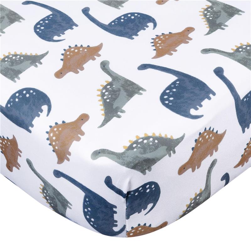 Gerber 2Pk Baby Unisex Knit Crib Sheet, Dino Time, One Size Image 2