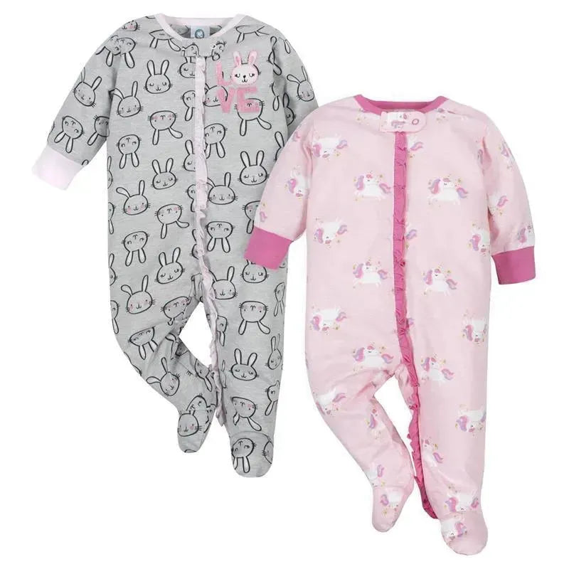 Gerber 2pk Sleep n Play Baby Girl, Bunny Image 1